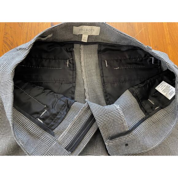 Talbots Curvy Womens Size 4 Dress Pants Gray Checker Pattern Pockets Sewn Shut - Picture 5 of 11